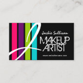 Moderne kleurenweergave artistieke monogram visitekaartje (Voorkant)