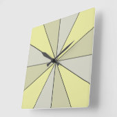 Moderne kleurenwielgeel vierkante klok (Hoek)