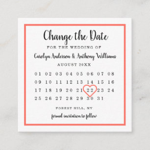 Moderne kleurfotokalender De datum wijzigen Informatiekaartje