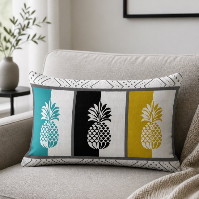 Moderne kleurige ananas lendenkussen kussen (Creator heeft geüpload)