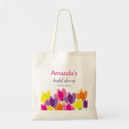 Moderne Kleurige Bloemen Tote Bag (Voorkant)