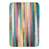 Moderne kleurige penseelstreken Stripes olieverf Badmat (Voorkant Verticaal)