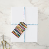 Moderne kleurige penseelstreken Stripes olieverf Cadeaulabel (Met Touw)