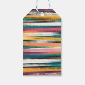 Moderne kleurige penseelstreken Stripes olieverf Cadeaulabel (Achterkant)
