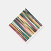 Moderne kleurige penseelstreken Stripes olieverf Servet (Hoek)