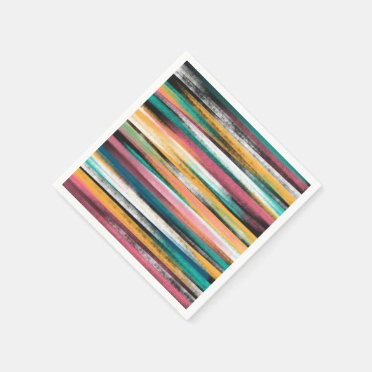 Moderne kleurige penseelstreken Stripes olieverf Servet