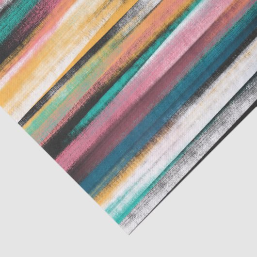 Moderne kleurige penseelstreken Stripes olieverf Tissuepapier (Detail)