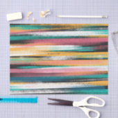 Moderne kleurige penseelstreken Stripes olieverf Tissuepapier (Craft)