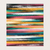 Moderne kleurige penseelstreken Stripes olieverf Visitekaartje (Buitenkant ongevouwen)
