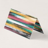 Moderne kleurige penseelstreken Stripes olieverf Visitekaartje (Achterkant)