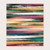 Moderne kleurige penseelstreken Stripes olieverf Visitekaartje (Binnenkant ongevouwen)