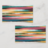 Moderne kleurige penseelstreken Stripes olieverf Visitekaartje (Voorkant / Achterkant)