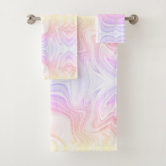 Moderne kleurige regenboogmarmer bad handdoek (Insitu)