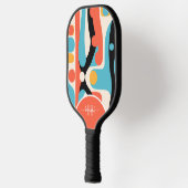 Moderne Kleurrijk Abstract Patroon met Monogram  Pickleball Paddle (Links)