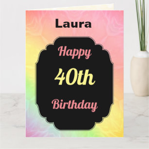 Moderne kleurrijke 40e verjaardag kaart