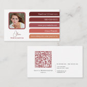 Moderne Kleurrijke 5 Kleuren Tabs Social Visitekaartje (Voorkant / Achterkant)