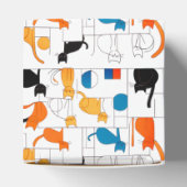 Moderne kleurrijke aangepaste elegante kat silhoue bedankdoosjes (Bovenkant)