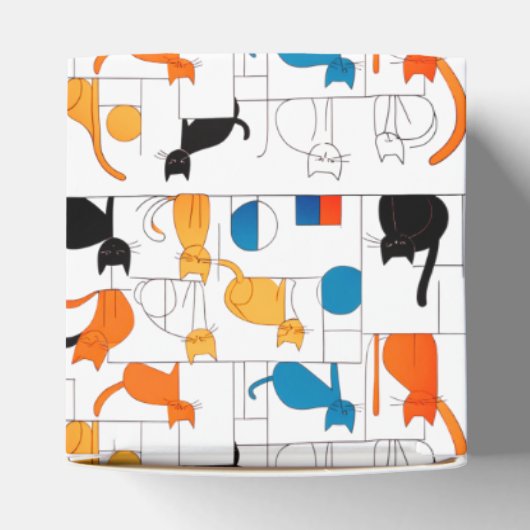 Moderne kleurrijke aangepaste elegante kat silhoue bedankdoosjes (Bovenkant)