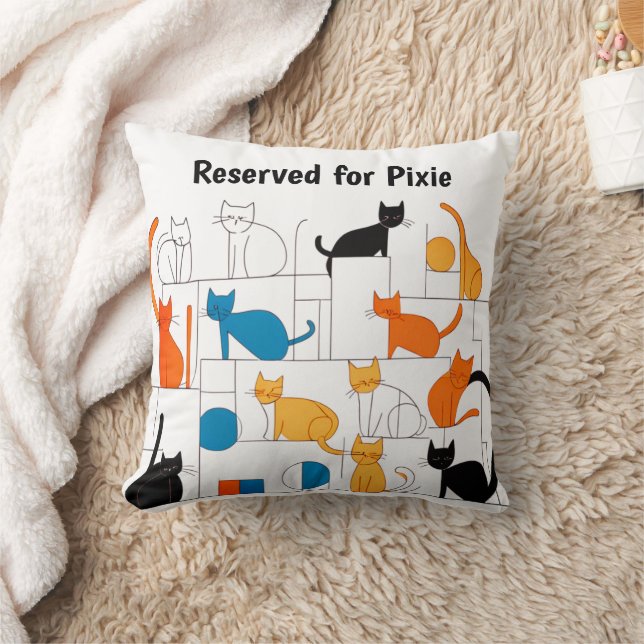 Moderne Kleurrijke Aangepaste Kat Hoek Kussen (Deken)