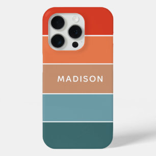 Moderne kleurrijke aarde Colorblock Persoonlijke n iPhone 15 Pro Case