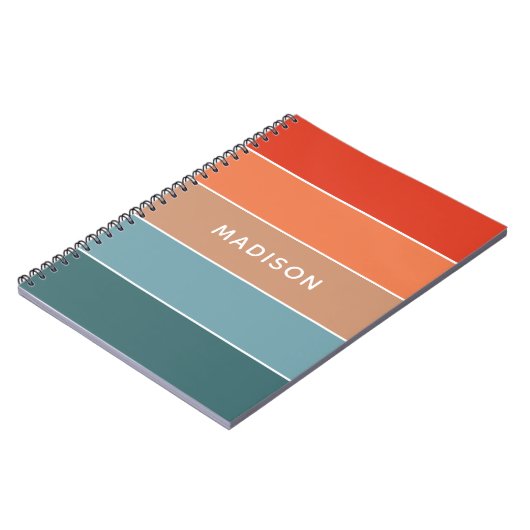 Moderne kleurrijke aarde Colorblock Persoonlijke n Notitieboek (Linkerzijde)