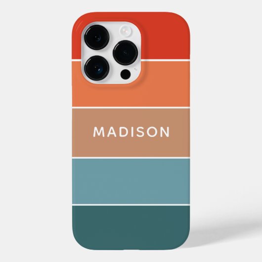 Moderne Kleurrijke Aarde Kleurblok Gepersonaliseer Case-Mate iPhone Case (Achterkant)