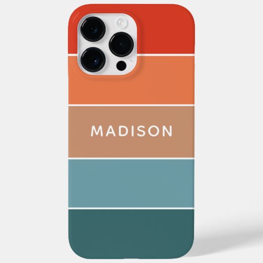 Moderne Kleurrijke Aarde Kleurblok Gepersonaliseer Case-Mate iPhone Case (Achterkant)