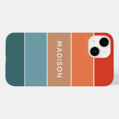 Moderne Kleurrijke Aarde Kleurblok Gepersonaliseer Case-Mate iPhone Case (Achterkant (horizontaal))