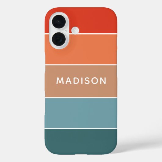 Moderne Kleurrijke Aardkleur Blok Persoonlijke Naa Case-Mate iPhone Case (Achterkant)