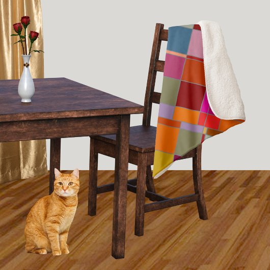 Moderne kleurrijke Abstract geruit Sherpa Deken