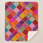 Moderne kleurrijke Abstract geruit Sherpa Deken (Voorkant)