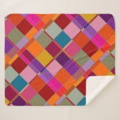 Moderne kleurrijke Abstract geruit Sherpa Deken (Voorkant (horizontaal))