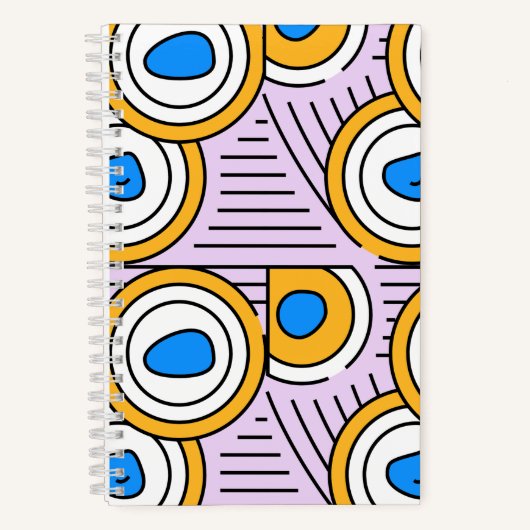 Moderne kleurrijke abstract terug naar school Paar Notitieboek (Voorkant)