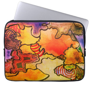 Moderne, kleurrijke abstracte afbeeldingen laptop sleeve