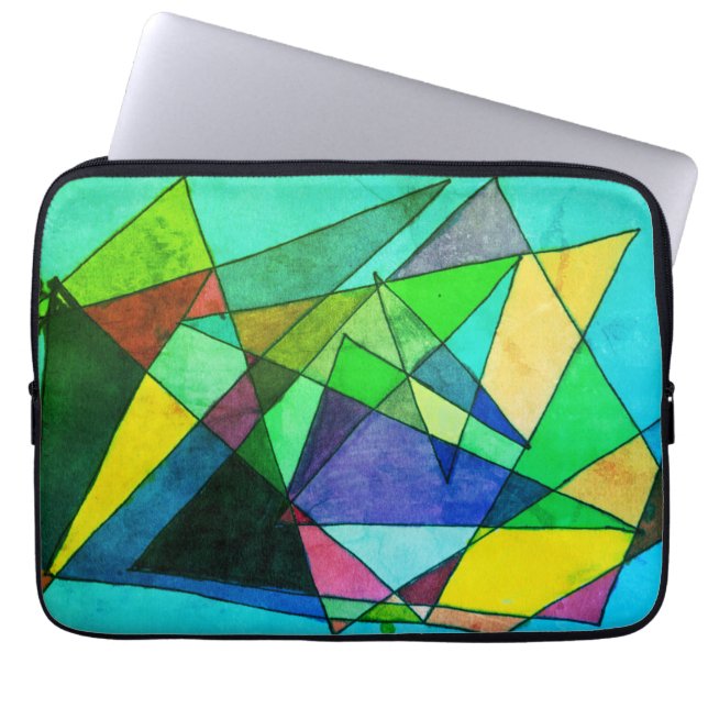 Moderne, kleurrijke abstracte afbeeldingen laptop sleeve (Voorkant)