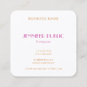 Moderne, kleurrijke Abstracte Art Elegant Monogram Vierkante Visitekaartje (Achterkant)