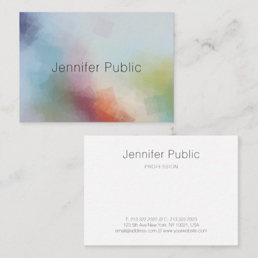 Moderne, kleurrijke Abstracte art, elegant Visitekaartje (Voorkant / Achterkant)