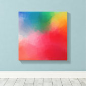 Moderne, kleurrijke Abstracte Art elegante Sjabloo Canvas Afdruk (Insitu (Houten vloer))