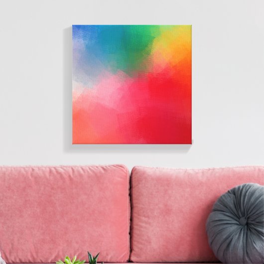 Moderne, kleurrijke Abstracte Art elegante Sjabloo Canvas Afdruk (Insitu (Woonkamer))