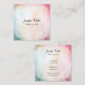 Moderne, kleurrijke Abstracte Art elegante Sjabloo Vierkante Visitekaartje (Voorkant / Achterkant)