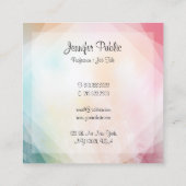 Moderne, kleurrijke Abstracte Art elegante Sjabloo Vierkante Visitekaartje (Achterkant)