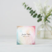 Moderne, kleurrijke Abstracte Art elegante Sjabloo Vierkante Visitekaartje (Staand voorkant)