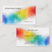 Moderne, kleurrijke Abstracte Art elegante Sjabloo Visitekaartje (Voorkant / Achterkant)