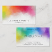 Moderne, kleurrijke Abstracte Art elegante Sjabloo Visitekaartje (Voorkant / Achterkant)