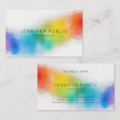 Moderne, kleurrijke Abstracte Art elegante Sjabloo Visitekaartje (Voorkant / Achterkant)
