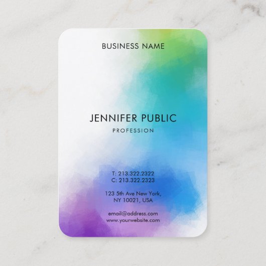 Moderne, kleurrijke Abstracte Art elegante Sjabloo Visitekaartje (Achterkant)