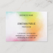 Moderne, kleurrijke Abstracte Art elegante Sjabloo Visitekaartje (Achterkant)