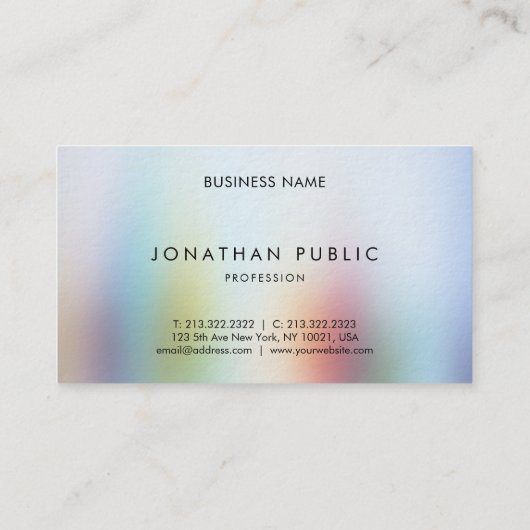 Moderne, kleurrijke Abstracte art elegante Sjabloo Visitekaartje (Achterkant)