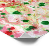 Moderne, kleurrijke Abstracte Art Green Roze Rood  Poster (Hoek)