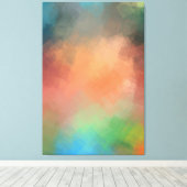 Moderne, kleurrijke Abstracte Art Red Blue Green Y Canvas Afdruk (Insitu (Houten vloer))